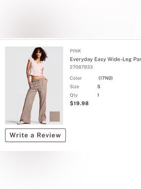 PINK Victoria's Secret Wide-Leg Pants in Taupe